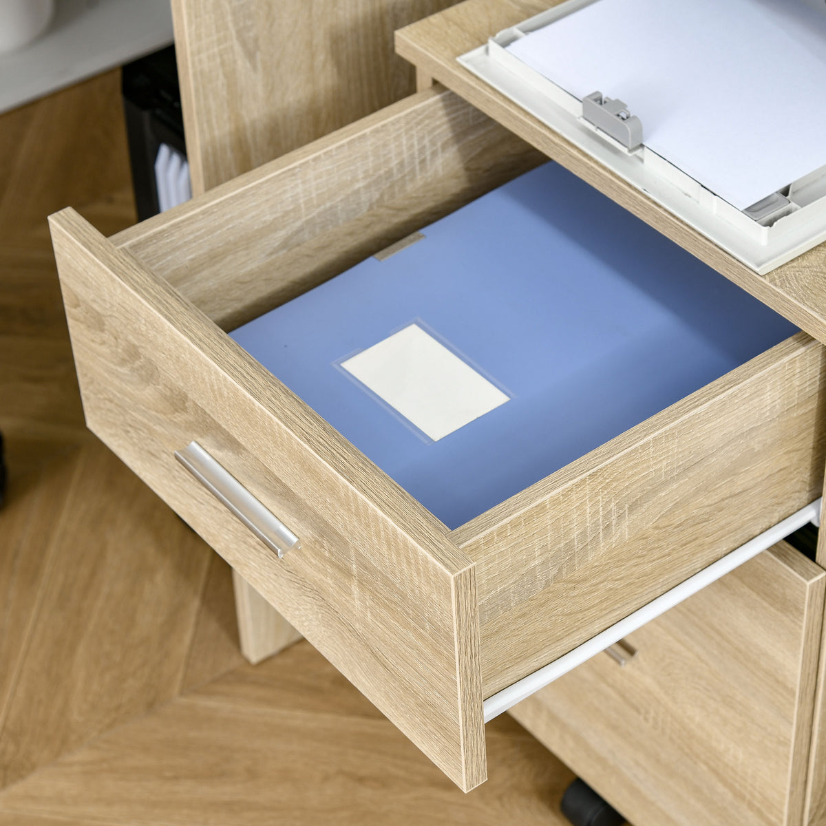 2-Drawer Mobile Office Cabinet – 5 Wheels